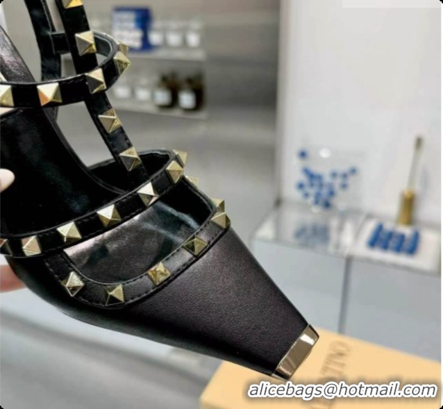 Top Grade Valentino Rockstud Kidskin Pumps 100MM V081455 Black 2026