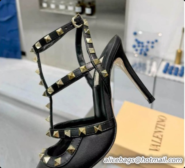 Top Grade Valentino Rockstud Kidskin Pumps 100MM V081455 Black 2026