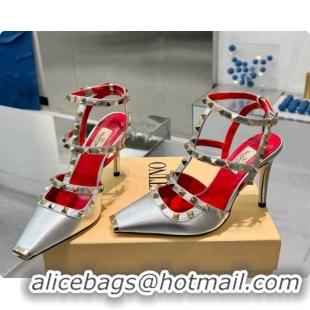 Popular Style Valentino Rockstud Kidskin Pumps 100MM V081459 Red/Silver 2026