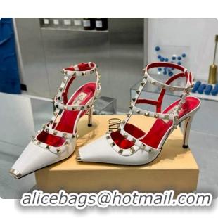 Most Popular Valentino Rockstud Kidskin Pumps 100MM V081461 White 2026