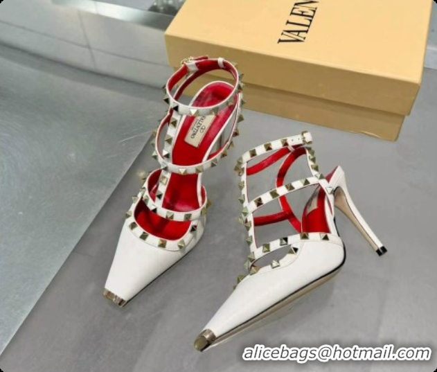 Most Popular Valentino Rockstud Kidskin Pumps 100MM V081461 White 2026