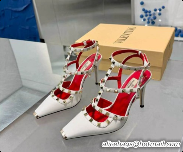 Most Popular Valentino Rockstud Kidskin Pumps 100MM V081461 White 2026