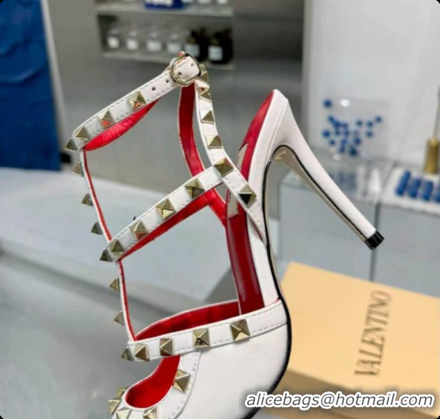 Most Popular Valentino Rockstud Kidskin Pumps 100MM V081461 White 2026