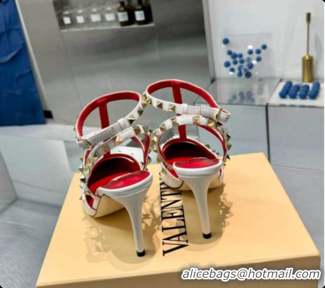 Most Popular Valentino Rockstud Kidskin Pumps 100MM V081461 White 2026