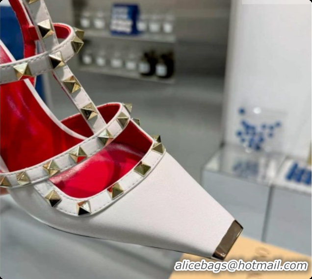 Most Popular Valentino Rockstud Kidskin Pumps 100MM V081461 White 2026
