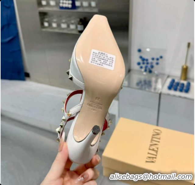 Most Popular Valentino Rockstud Kidskin Pumps 100MM V081461 White 2026