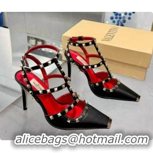 Hot Style Valentino Rockstud Kidskin Pumps 100MM V081462 Red/Black 2026