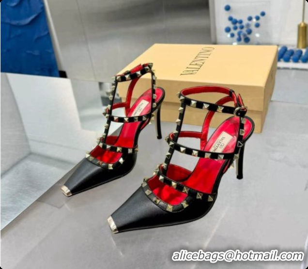 Hot Style Valentino Rockstud Kidskin Pumps 100MM V081462 Red/Black 2026