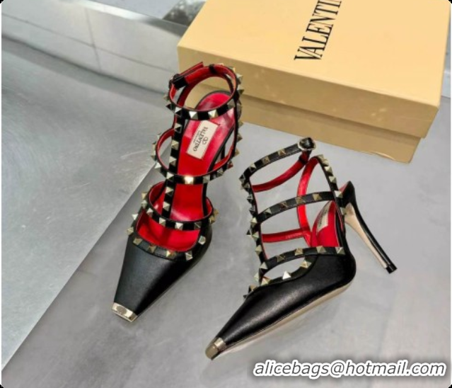 Hot Style Valentino Rockstud Kidskin Pumps 100MM V081462 Red/Black 2026