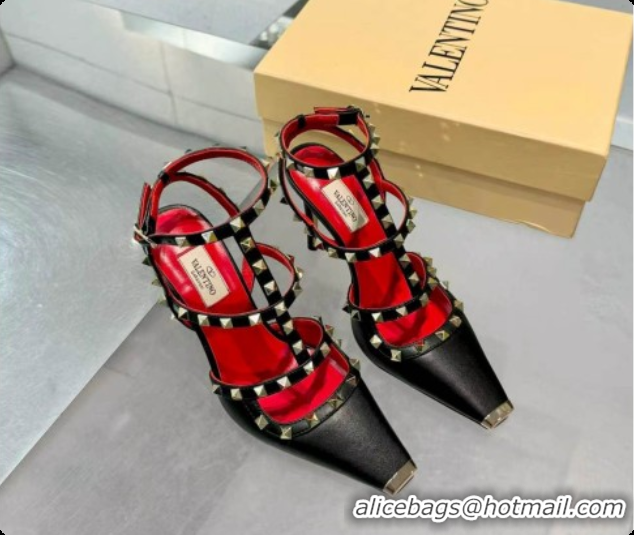 Hot Style Valentino Rockstud Kidskin Pumps 100MM V081462 Red/Black 2026
