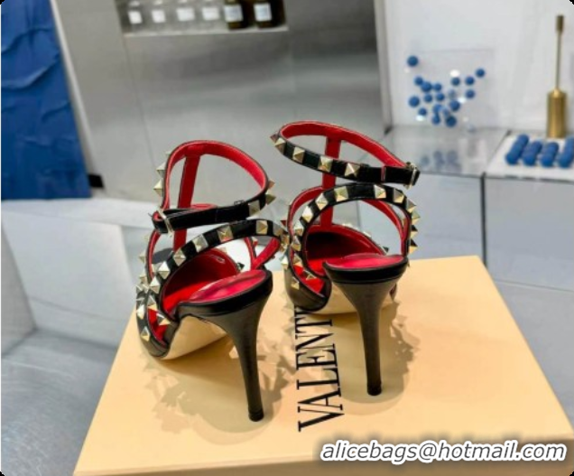 Hot Style Valentino Rockstud Kidskin Pumps 100MM V081462 Red/Black 2026