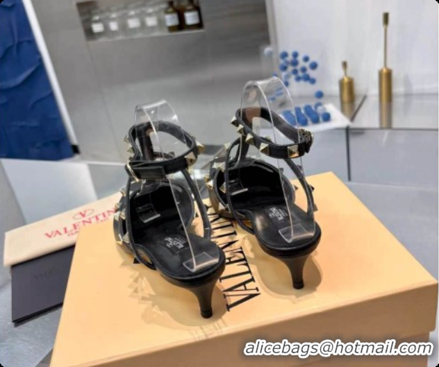 Buy Luxury Valentino Rockstud Court Shoes In Kid Leather 40MM V081463 Black 2026