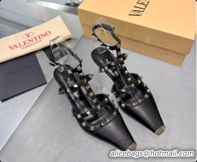 Buy Luxury Valentino Rockstud Court Shoes In Kid Leather 40MM V081463 Black 2026