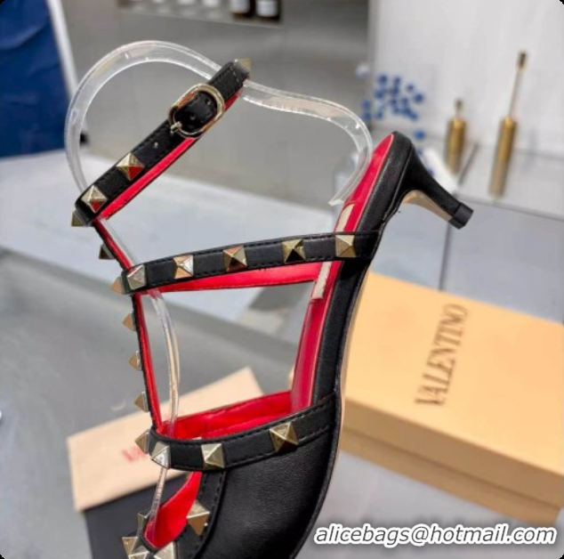 Big Discount Valentino Rockstud Court Shoes In Kid Leather 40MM V081466 Red/Black 2026