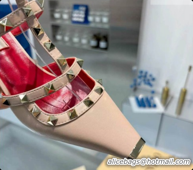 Unique Style Valentino Rockstud Court Shoes In Kid Leather 40MM V081467 Red/Beige 2026