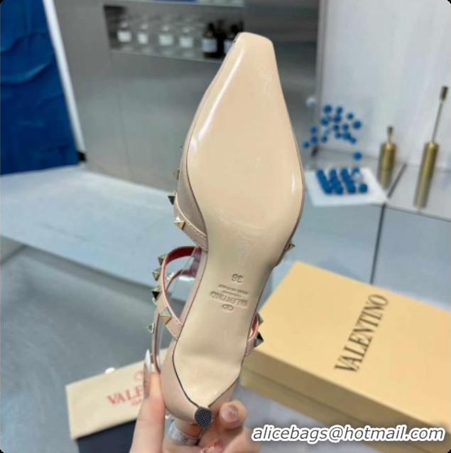 Unique Style Valentino Rockstud Court Shoes In Kid Leather 40MM V081467 Red/Beige 2026