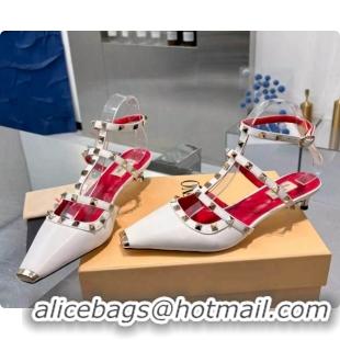 1:1 aaaaa Valentino Rockstud Court Shoes In Kid Leather 40MM V081469 White 2026