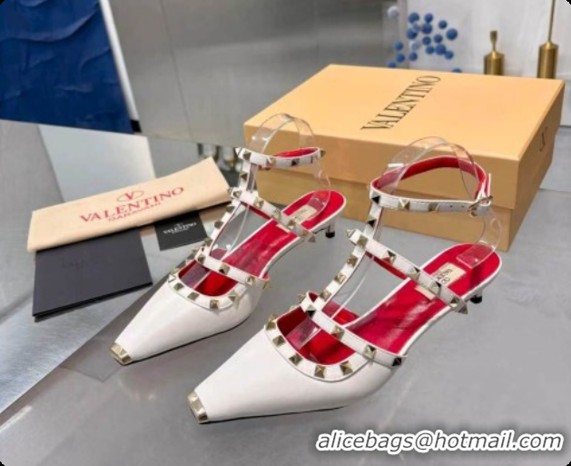1:1 aaaaa Valentino Rockstud Court Shoes In Kid Leather 40MM V081469 White 2026