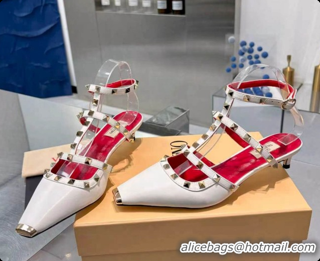1:1 aaaaa Valentino Rockstud Court Shoes In Kid Leather 40MM V081469 White 2026