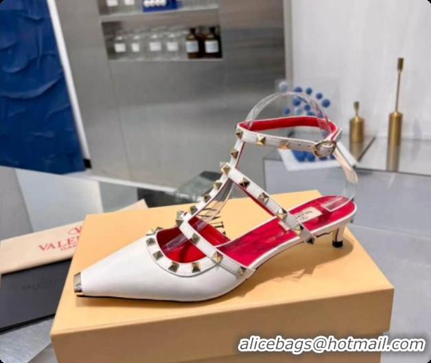 1:1 aaaaa Valentino Rockstud Court Shoes In Kid Leather 40MM V081469 White 2026