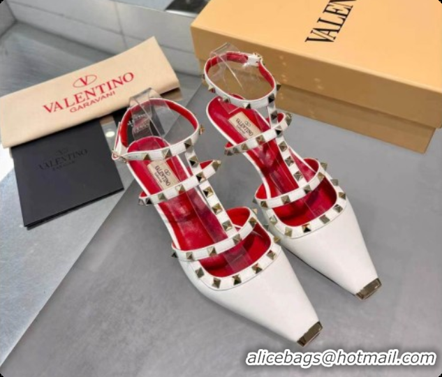 1:1 aaaaa Valentino Rockstud Court Shoes In Kid Leather 40MM V081469 White 2026