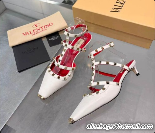 1:1 aaaaa Valentino Rockstud Court Shoes In Kid Leather 40MM V081469 White 2026