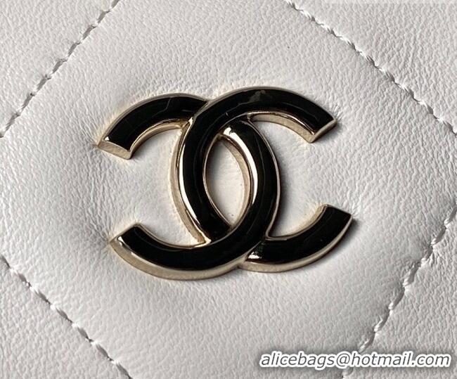 Reasonable Price Chanel Shiny Lambskin Leather Hobo Handbag AS6138 White 2026