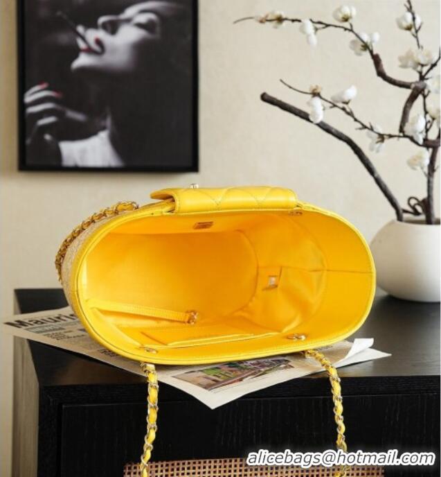 Big Discount Chanel Braided Straw Small Shopping Bag AS5951 Yellow 2026