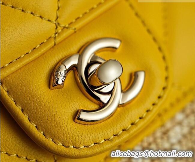 Big Discount Chanel Braided Straw Small Shopping Bag AS5951 Yellow 2026