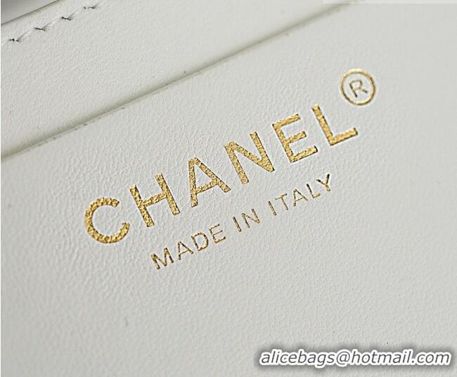 Best Quality Chanel Braided Straw Small Shopping Bag AS5951 White 2026