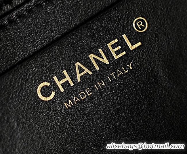 Good Discount Chanel Braided Straw Small Shopping Bag AS5951 Black 2026