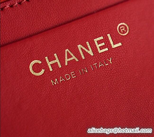Low Cost Chanel Braided Straw Small Shopping Bag AS5951 Red 2026