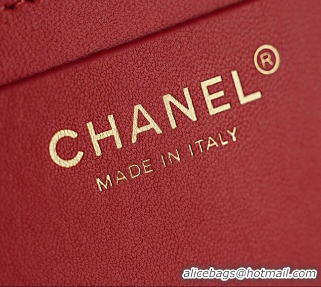 Grade Cheapest Chanel Braided Straw Large Shopping Bag AS5952 Red 2026