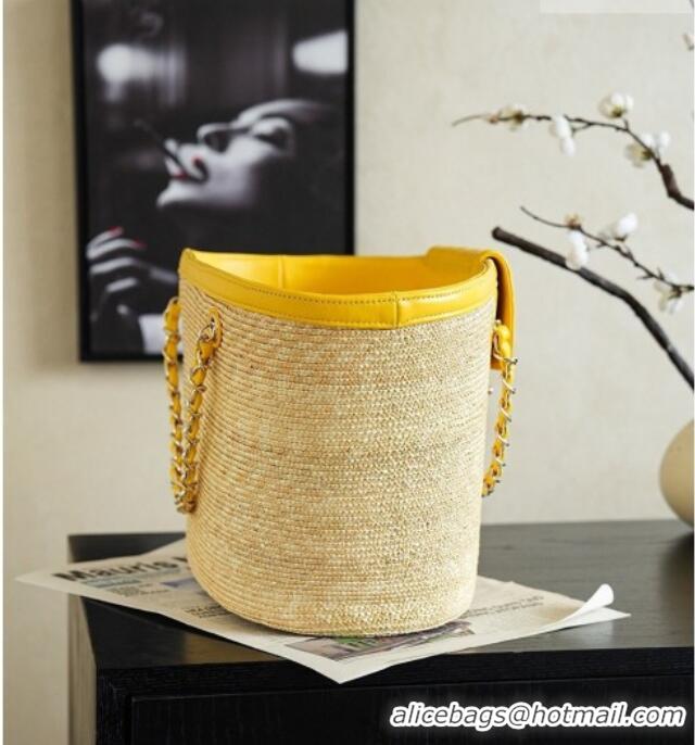 Good Taste Chanel Braided Straw Large Shopping Bag AS5952 Yellow 2026