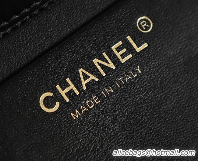 Free Shipping Cheap Chanel Braided Straw Large Shopping Bag AS5952 Black 2026