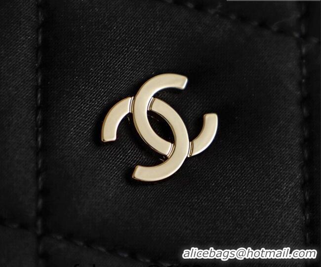 Free Shipping Cheap Chanel Braided Straw Large Shopping Bag AS5952 Black 2026