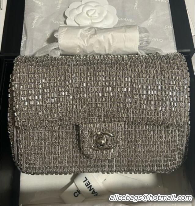 Super Quality Discount Chanel Knit/Beads Evening Bag AS4298 Silver 2026