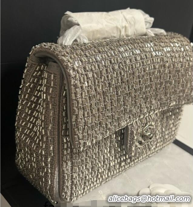 Super Quality Discount Chanel Knit/Beads Evening Bag AS4298 Silver 2026
