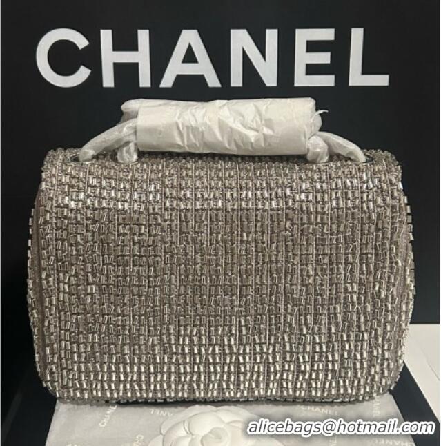 Super Quality Discount Chanel Knit/Beads Evening Bag AS4298 Silver 2026