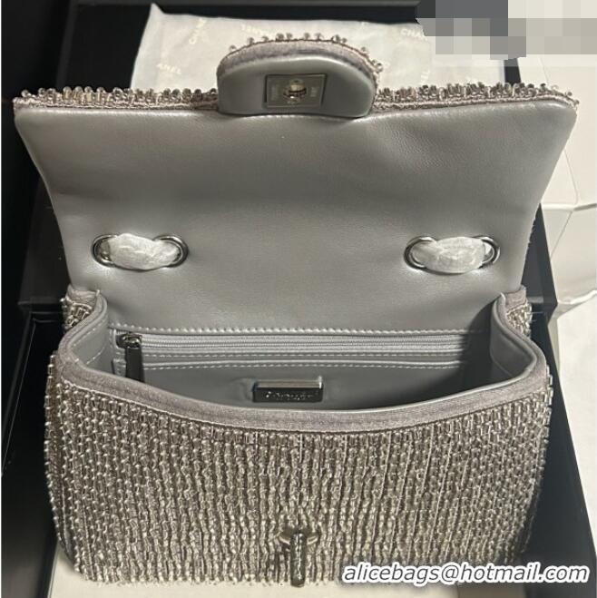 Super Quality Discount Chanel Knit/Beads Evening Bag AS4298 Silver 2026