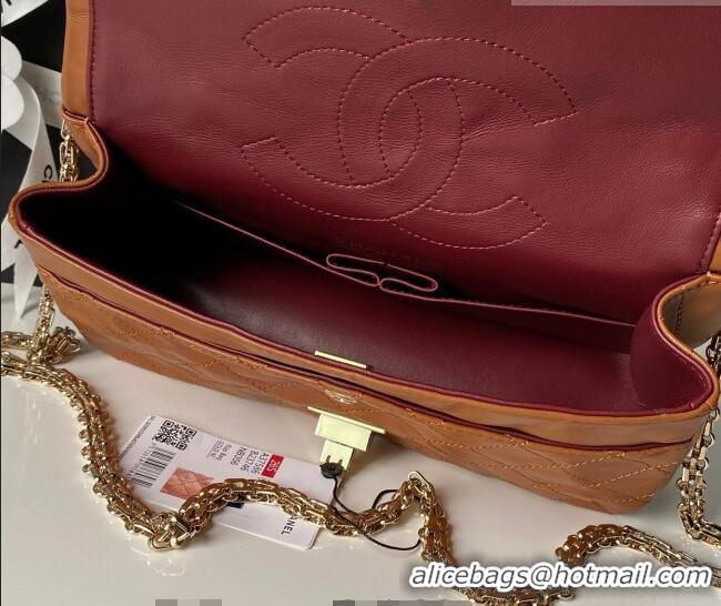 New Design Chanel Lambskin Leather 2.55 Flap Handbag A37586 Brown 2026