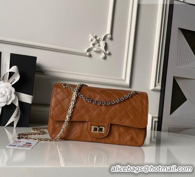New Design Chanel Lambskin Leather 2.55 Flap Handbag A37586 Brown 2026