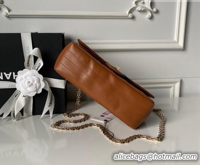 New Design Chanel Lambskin Leather 2.55 Flap Handbag A37586 Brown 2026