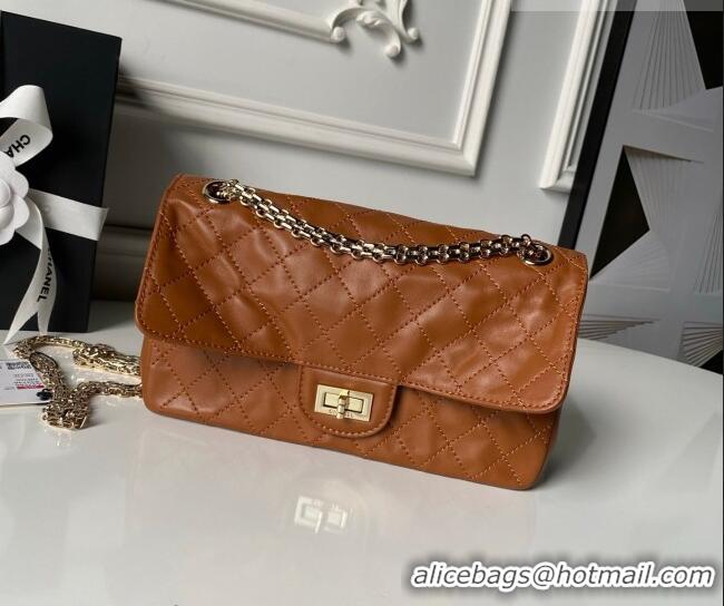 New Design Chanel Lambskin Leather 2.55 Flap Handbag A37586 Brown 2026