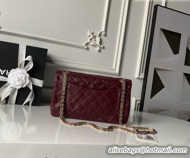 Buy Fashionable Chanel Lambskin Leather 2.55 Flap Handbag A37586 Burgundy 2026