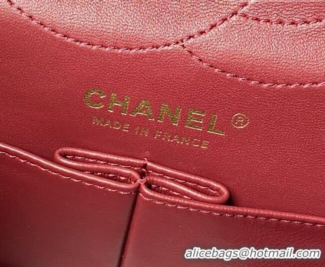 Buy Fashionable Chanel Lambskin Leather 2.55 Flap Handbag A37586 Burgundy 2026