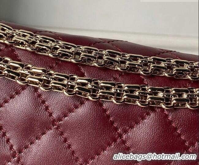 Buy Fashionable Chanel Lambskin Leather 2.55 Flap Handbag A37586 Burgundy 2026