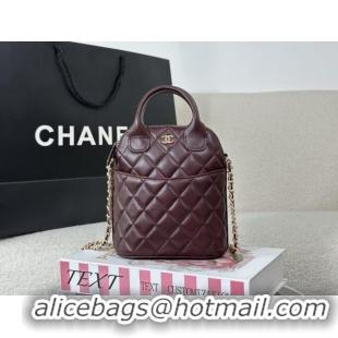 New Fashion Chanel Lambskin Leather Clutch with Chain AP4742 Burgundy 2026