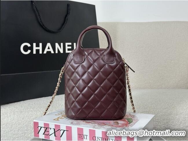 New Fashion Chanel Lambskin Leather Clutch with Chain AP4742 Burgundy 2026