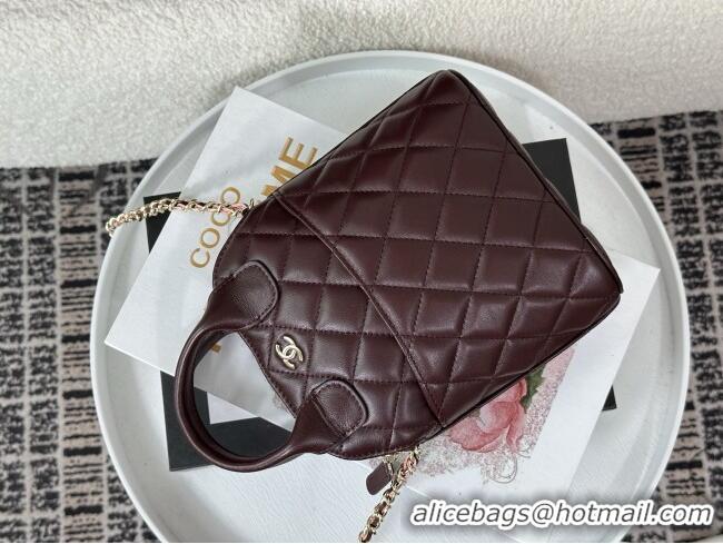 New Fashion Chanel Lambskin Leather Clutch with Chain AP4742 Burgundy 2026